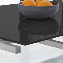 Furniturebox Fonti 6 Seater Extending Glass Dining Table Black and Chrome - Size: 4 Seater - Wilko - thumbnail 4