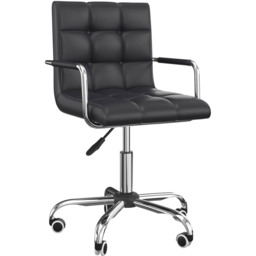 Portland Black PU Leather Swivel Desk Office Chair - Size: 52 x 54 x 99cm - Wilko - thumbnail 3