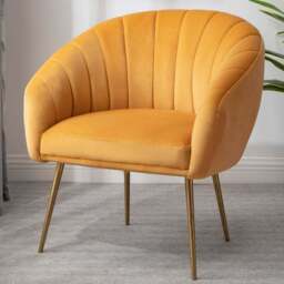 Artemis Home Helena Yellow Velvet Accent Chair - Size: Single - Wilko