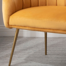 Artemis Home Helena Yellow Velvet Accent Chair - Size: Single - Wilko - thumbnail 3