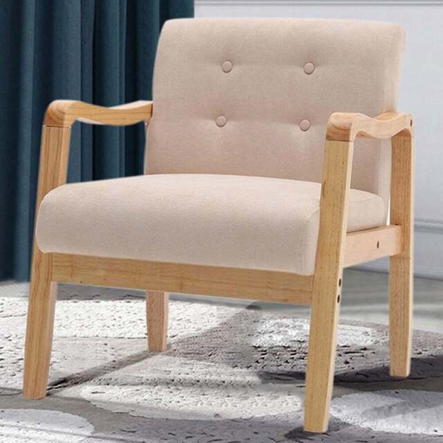 Living and Home Beige Tufted Armchair - Size: Single - White - Wilko - image 1