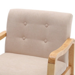 Living and Home Beige Tufted Armchair - Size: Single - White - Wilko - thumbnail 4