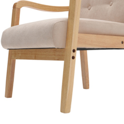Living and Home Beige Tufted Armchair - Size: Single - White - Wilko - thumbnail 7