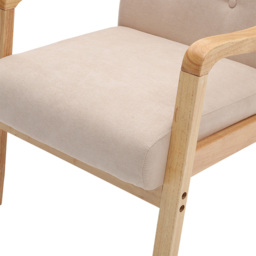 Living and Home Beige Tufted Armchair - Size: Single - White - Wilko - thumbnail 5
