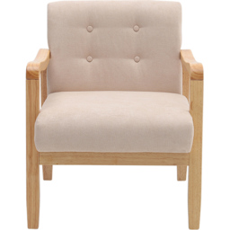 Living and Home Beige Tufted Armchair - Size: Single - White - Wilko - thumbnail 3