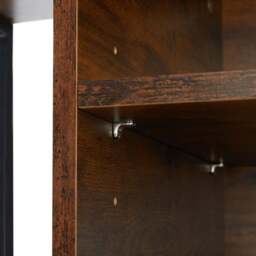 tectake 4 Shelf Dark Wood Rustic TV Stand - Size: 50.5 x 40 x 120cm - Brown - Wilko - thumbnail 5