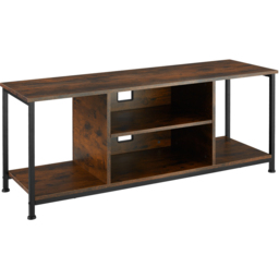 tectake 4 Shelf Dark Wood Rustic TV Stand - Size: 50.5 x 40 x 120cm - Brown - Wilko - thumbnail 3