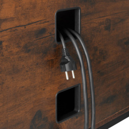 tectake 4 Shelf Dark Wood Rustic TV Stand - Size: 50.5 x 40 x 120cm - Brown - Wilko - thumbnail 7