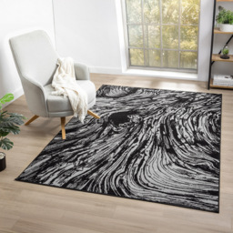 Desire Rugs Obsidian Grey Whirlpool Rug 160 x 230cm - Size: 230 x 160 x 0.8cm - Wilko - thumbnail 3