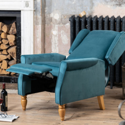 Artemis Home Barksdale Teal Recliner Armchair - Size: Single - Blue - Wilko - thumbnail 4
