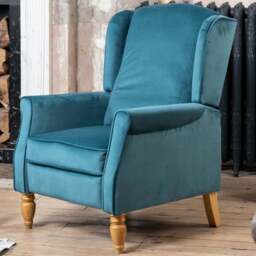 Artemis Home Barksdale Teal Recliner Armchair - Size: Single - Blue - Wilko