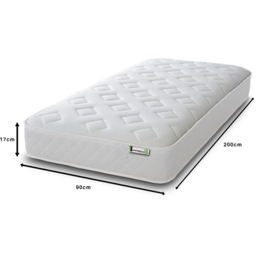 Starlight Beds Jump n Tac European Single White Memory Foam with Spring Mattress - Wilko - thumbnail 6