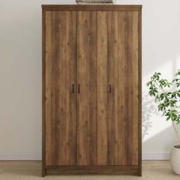 GFW Boston 3 Door Knotty Oak Wood Wardrobe - Brown - Wilko - thumbnail 1