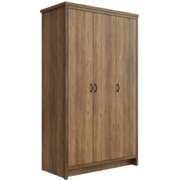 GFW Boston 3 Door Knotty Oak Wood Wardrobe - Brown - Wilko - thumbnail 5