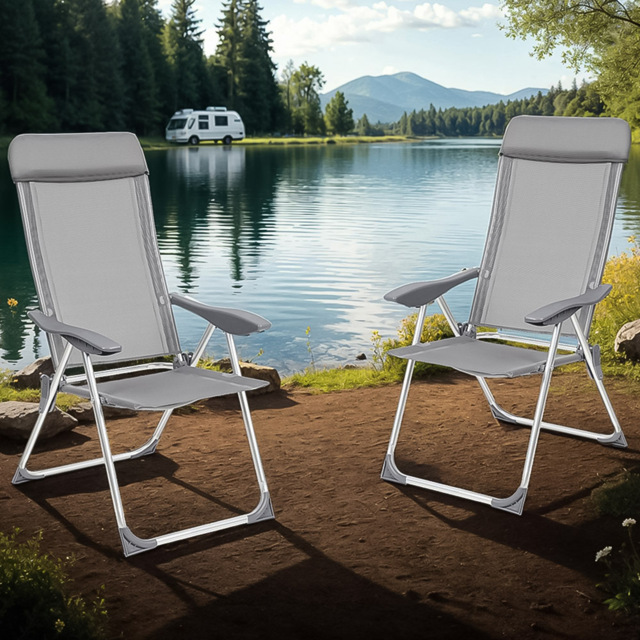 tectake Maurine Set of 4 Grey Garden Chairs - Size: 110 x 59 x 73cm - Wilko - image 1