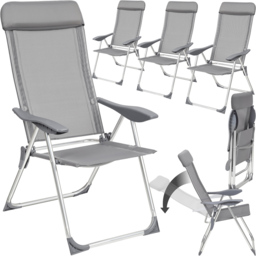 tectake Maurine Set of 4 Grey Garden Chairs - Size: 110 x 59 x 73cm - Wilko - thumbnail 3