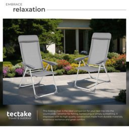 tectake Maurine Set of 4 Grey Garden Chairs - Size: 110 x 59 x 73cm - Wilko - thumbnail 5