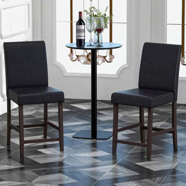 Costway Counter Height Bar Stool Set of 2 - Size: 108 x 49 x 28cm - Black - Wilko - image 1