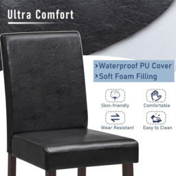Costway Counter Height Bar Stool Set of 2 - Size: 108 x 49 x 28cm - Black - Wilko - thumbnail 6