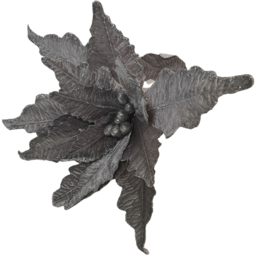 Samuel Alexander Silver Velvet Poinsettia Stem with 2 Flowers Christmas Decoration 68cm - Wilko - thumbnail 4