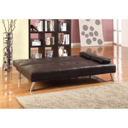Brooklyn Double Sleeper Brown Faux Leather Italian Sofa Bed - Size: 2 Seater - Wilko - thumbnail 3