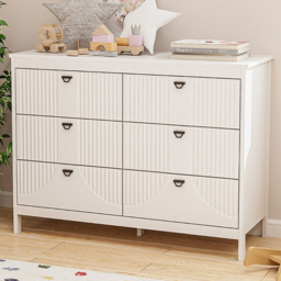 Costway 3 Drawer White Dresser with Anti-Toppling Kit - Size: 106 x 40 x 79cm - Wilko