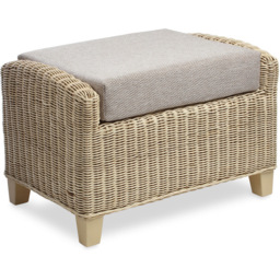 Desser Corsica Natural Rattan Biscuit Fabric Footstool with Storage Compartment - Size: 48 x 70 x 46cm - Cream - Wilko - thumbnail 3