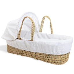 Clair De Lune White Waffle Palm Moses Basket with Folding Stand - Size: 68 x 28 x 74cm - Wilko - thumbnail 6