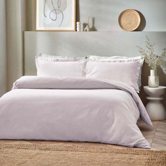 Yard Double Blush Waffle Duvet Set - Pink - Yard Living - Wilko - image 1