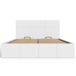GFW Small Double White Faux Leather Side Lift Ottoman Bed with Bonnell Mattress - Wilko - thumbnail 5