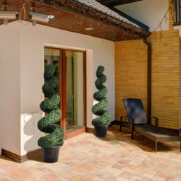 Costway 2 Piece Artificial Boxwood Spiral Tree 120cm - Size: 128 x 54 x 31cm - Green - Wilko - thumbnail 3