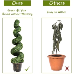 Costway 2 Piece Artificial Boxwood Spiral Tree 120cm - Size: 128 x 54 x 31cm - Green - Wilko - thumbnail 7