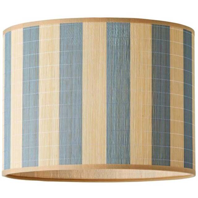 ValueLights Lori Blue Stripe Bamboo Medium Drum Ceiling Lamp Shade - Size: 23 x 30 x 30cm - Wilko - image 1