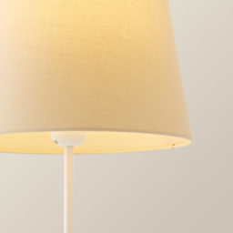 ValueLights Charlie Beige Tapered Shade White Table Lamp and Bulb - Size: 43 x 25 x 25cm - Wilko - thumbnail 4