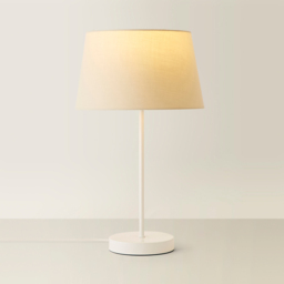 ValueLights Charlie Beige Tapered Shade White Table Lamp and Bulb - Size: 43 x 25 x 25cm - Wilko - thumbnail 6