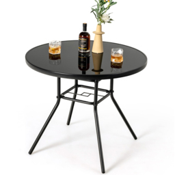 Costway 4 Seater Round Bistro Table with Umbrella Hole - Black - Wilko - thumbnail 4