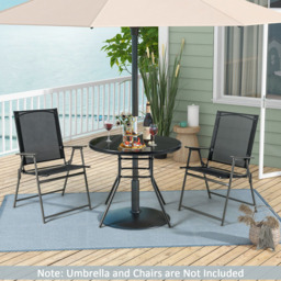 Costway 4 Seater Round Bistro Table with Umbrella Hole - Black - Wilko - thumbnail 7