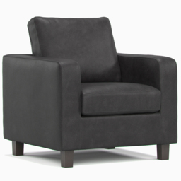 York Black Faux Leather Armchair - Size: 86 x 54 x 75cm - Wilko - thumbnail 3