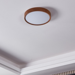 EGLO Musurita Metal And Plastic Integrated Natural Wood Effect Flush Fitting LED - Size: 6 x 34 x 6cm - Brown - Wilko - thumbnail 3