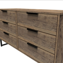 Crowndale Hong Kong 6 Drawer Vintage Oak Midi Chest of Drawers - Brown - Wilko - thumbnail 7
