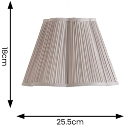 ValueLights Loralei Light Grey Pleated Faux Silk Scalloped Small Shade - Size: 18 x 25.5 x 25.5cm - Wilko - thumbnail 6