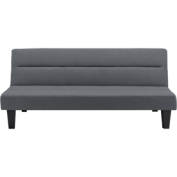 Dorel Kebo 3 Seater Grey Velvet Futon Sofa Bed - Charcoal - Wilko - thumbnail 3