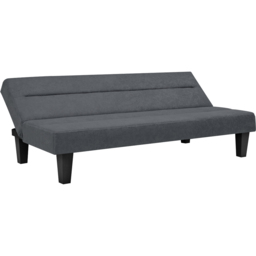 Dorel Kebo 3 Seater Grey Velvet Futon Sofa Bed - Charcoal - Wilko - thumbnail 6