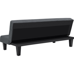 Dorel Kebo 3 Seater Grey Velvet Futon Sofa Bed - Charcoal - Wilko - thumbnail 4