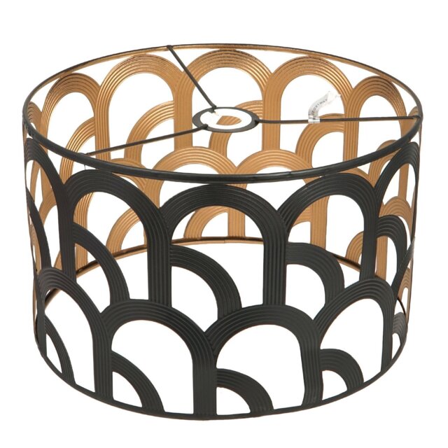 Coen Matt Black Gold Lining Metal Lamp Shade - Size: 35 x 22 x 35 - Wilko - image 1