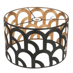 Coen Matt Black Gold Lining Metal Lamp Shade - Size: 35 x 22 x 35 - Wilko