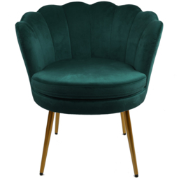 Flora Green Velvet Petal Back Armchair - Size: Single - Home Garden Direct - Wilko - thumbnail 3