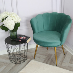 Flora Green Velvet Petal Back Armchair - Size: Single - Home Garden Direct - Wilko - thumbnail 5