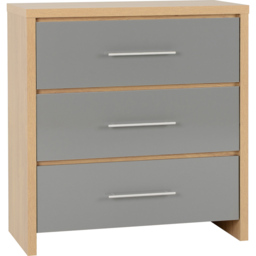 Seconique Seville Grey Gloss Light Oak 3 Piece Bedroom Furniture Set - Wilko - thumbnail 5