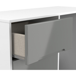 Crowndale Monaco 3 Drawer Grey Gloss and White Vanity Dressing Table Ready Assembled - Size: 73 x 97 x 40cm - Grey Gloss & White - Wilko - thumbnail 7